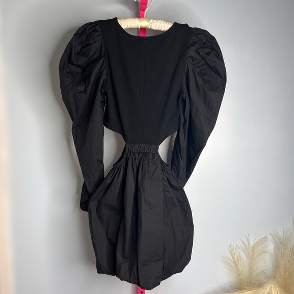 Zara Black Cut-Out Long Sleeve Dress size small - Picture 3 of 6